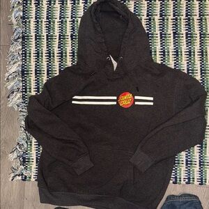 Santa Cruz Charcoal Hoodie with Red and Yellow Logo